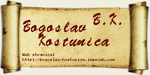 Bogoslav Koštunica vizit kartica